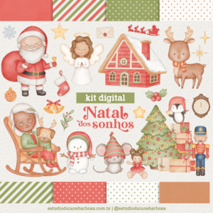 Kit Digital Natal dos Sonhos – Cliparts em aquarela