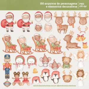 Kit Digital Natal dos Sonhos – Cliparts em aquarela