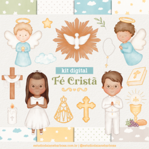 Kit Digital Fé Cristã – Cliparts em aquarela