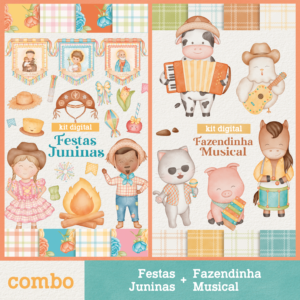 COMBO – Kit Festas Juninas + Kit Fazendinha Musical