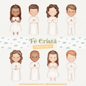 PERSONAGENS – Kit Fé Cristã – Cliparts em aquarela