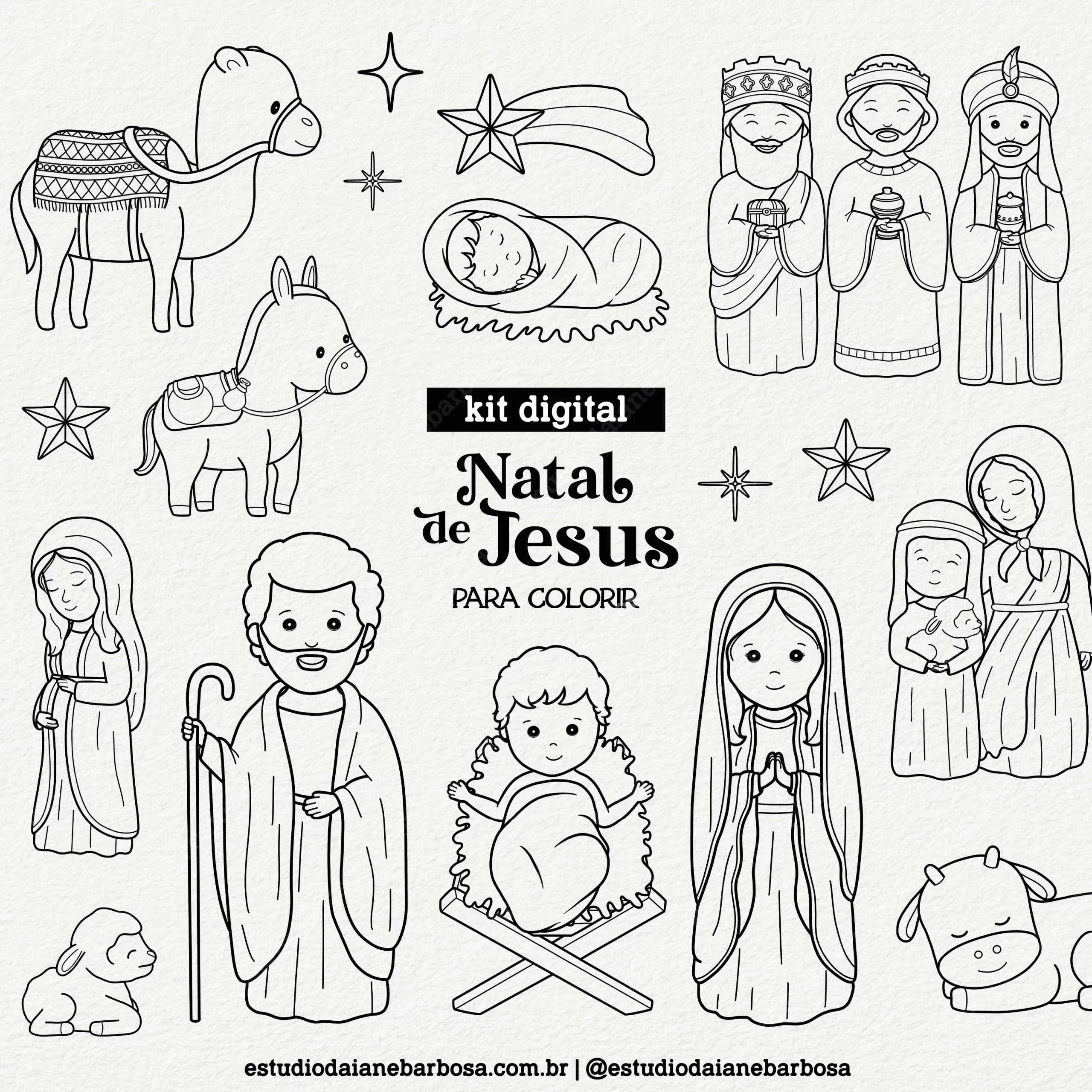 Feliz natal para colorir desenho de página para colorir de arte de linha de  natal para crianças