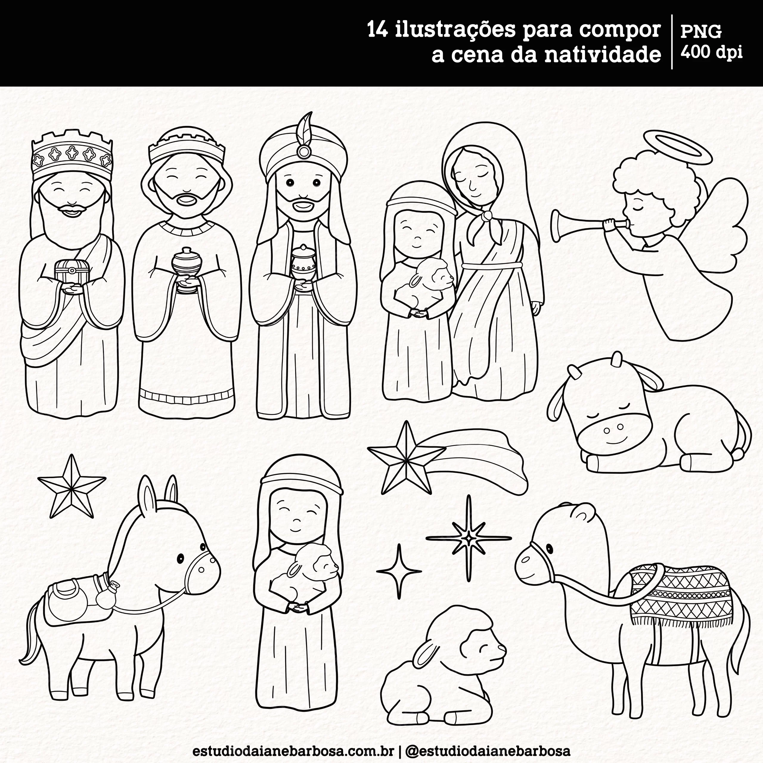 Maria e Jesus Desenhos de Natal para Colorir - Brinquedos de Papel