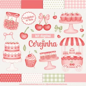 Kit Digital Cerejinha – Cliparts em aquarela